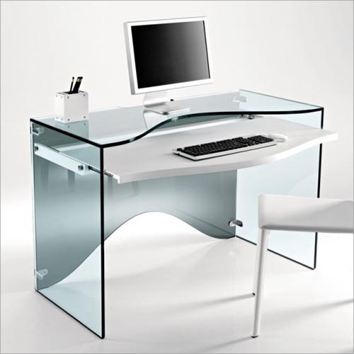 cam calışma masa modeli, modern çalışma masası örneği