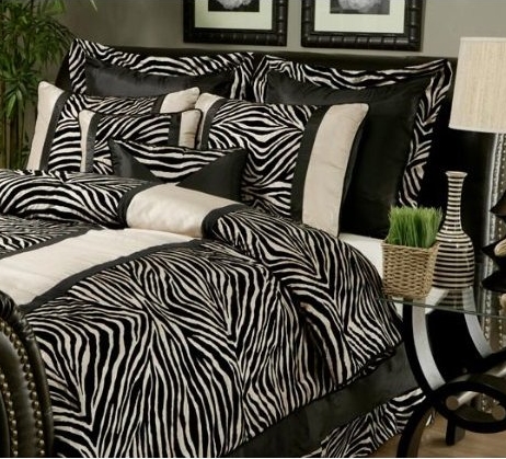 zebra desenli, modern uyku seti