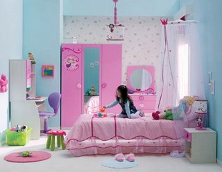çilek mobilya, renkli çocuk odasi modeli, pembe yatak modeli
