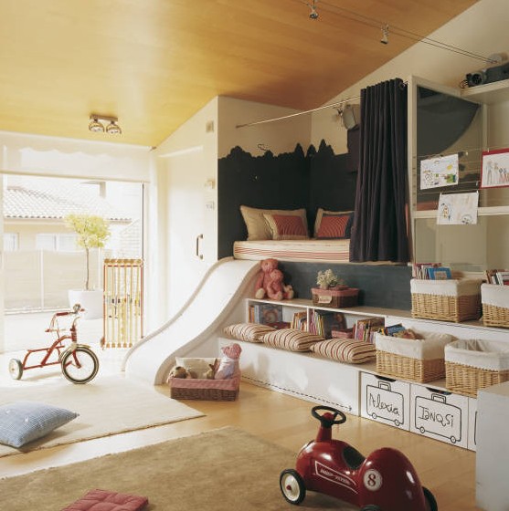Farklı modern tasarım oyun parklı çocuk odası örnekeleri