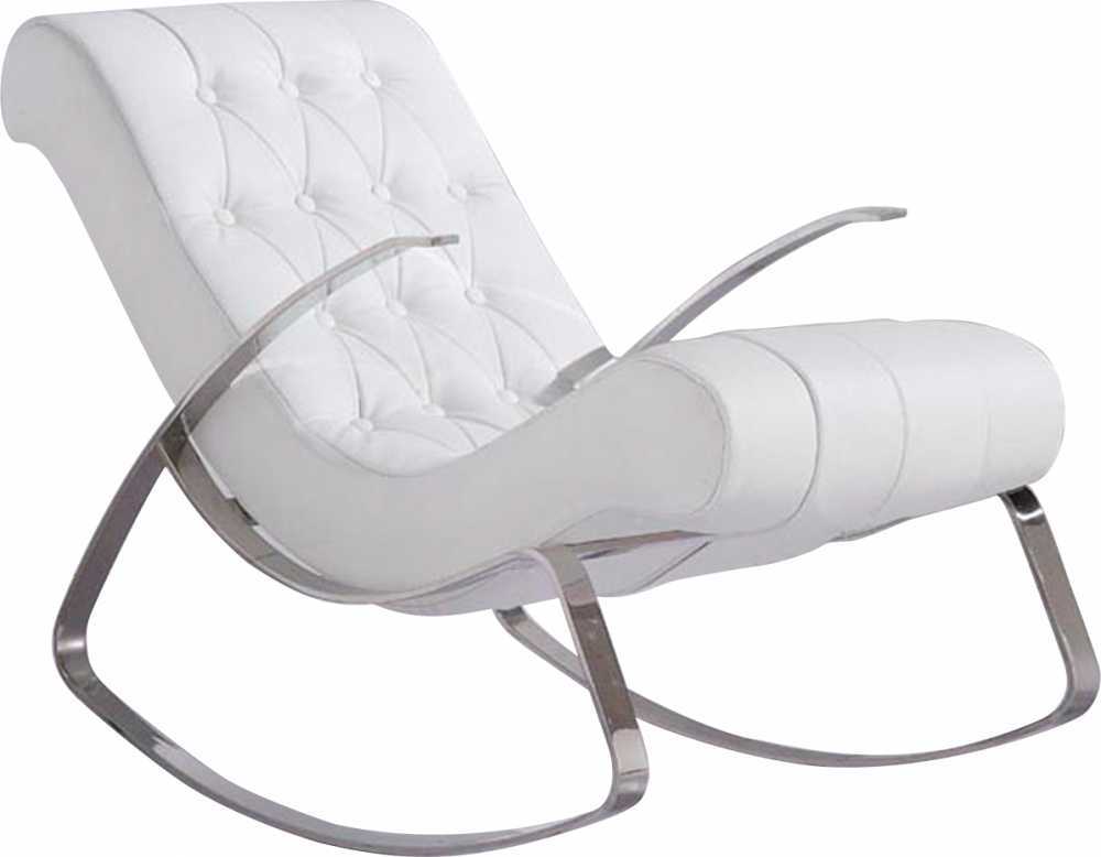 Beyaz metal ayaklı sallanan koltuk modeli