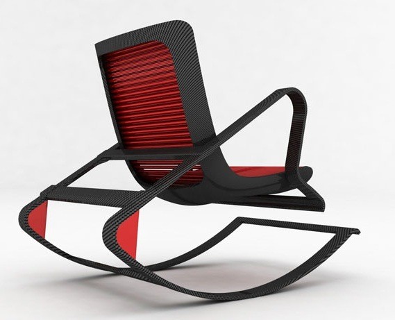 Siyah kırmızı sallanan koltuk modeli