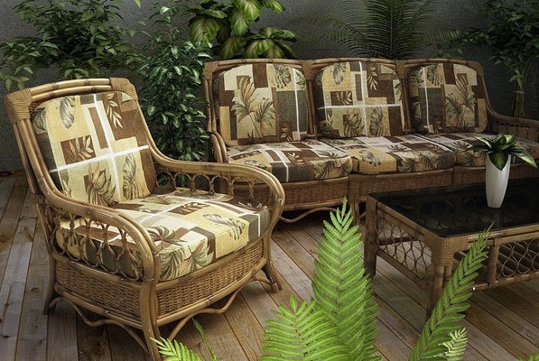 Şık bahçe bambu mobilyalar
